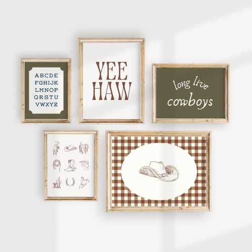 Green and Brown Western Nursery Wall Art, Cowboy Nursery Decor, Western Nursery Theme, Baby Boy Cowboy Nursery Decor