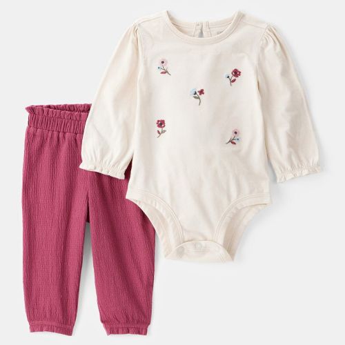 Baby Girl Carter's 2-Pc. Floral Long-Sleeve Bodysuit & Pant Set
