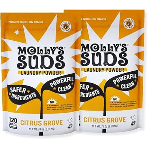 Molly's Suds Original Laundry Detergent Powder | Clean Laundry Detergent Powder for Sensitive Skin | Simple, Effective Ingredients, Stain Fighting | 240 Loads (Lavender)