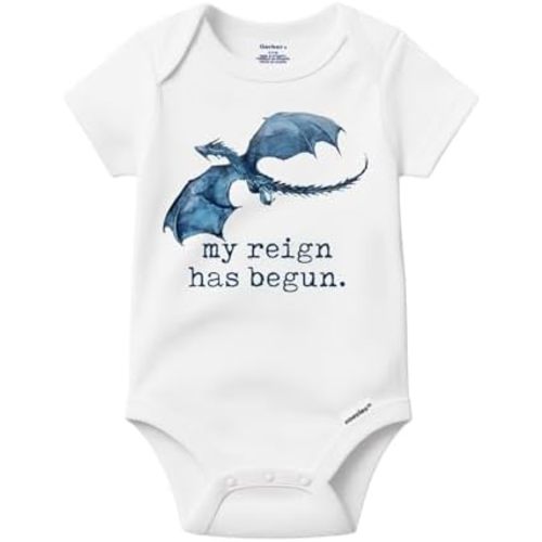 Brain Juice Tees My Reign Has Begun Baby Onesie | Fantasy RPG Infant Bodysuit | Geeky Gift for Baby