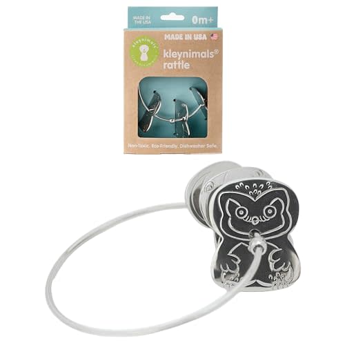 Kleynimals | Stainless Steel Baby Rattle, Teether, Fidget Toy, Toy Keys