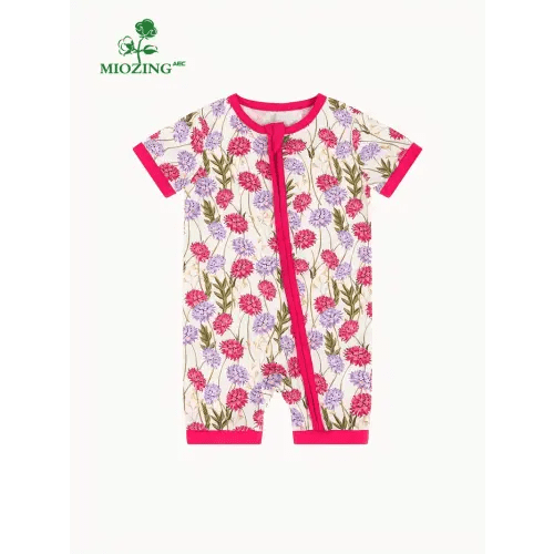 bamboo fiber baby romper cute blue chrysanthemum - Temu