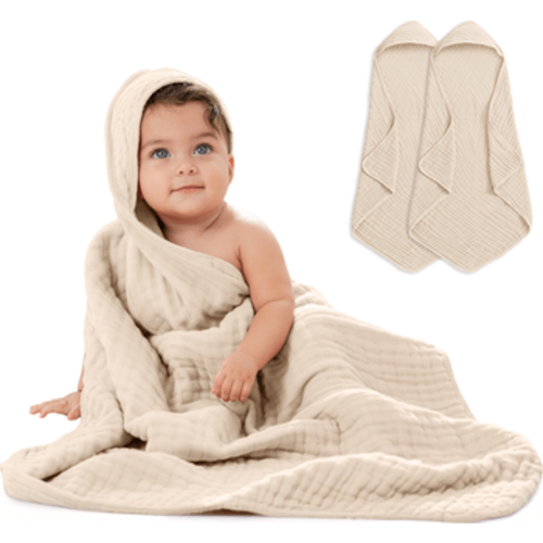 SAND Hooded Baby Towels - 6 Layers, Pack of 2