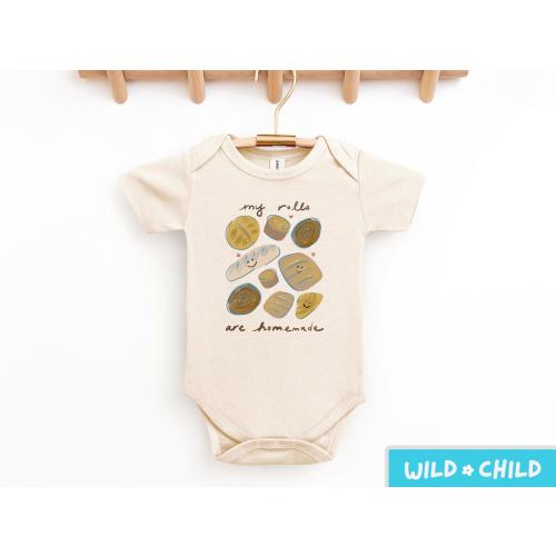 My Rolls Are Homemade Baby Onesie, Funny Baby Shirt,Bread Loaf Tee,Cute Baby Shirt,Gift For Baby Shower,Gift For Mom To Be, Cute Kids Outfit