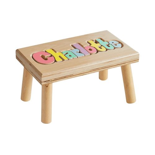Hollow Woodworks Personalized Puzzle Step Stools