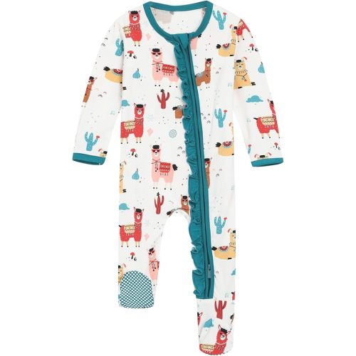 Baby Boys Girls Rompers Soft Infant Toddler Zippered Footed Romper Newborn Viscose from Bamboo Pjs - Alpaca - 0-3 Months