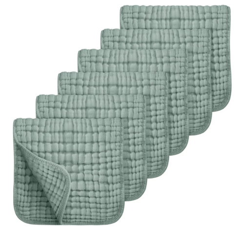 Amazon.com: Looxii Muslin Burp Cloths 100% Cotton Large 20''x10'' Extra Soft and Absorbent 6 Pack Baby Burping Cloth for Boys Girls (Dark Green) : Baby