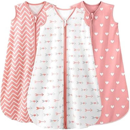 Yoofoss Baby Sleep Sack 6-12 Months Baby Wearable Blanket 100% Cotton 2-Way Zipper TOG 0.5 Toddler Sleeping Sack, Lightweight Sleep Sacks for Babies