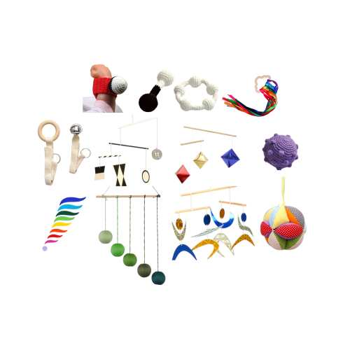 Box of Montessori Mobile, Gobbi Mobile, Munari Mobile, Montessori Ball, Dancer Mobile, Octahedron Mobile, Rattle, Grasping, Crib Toy