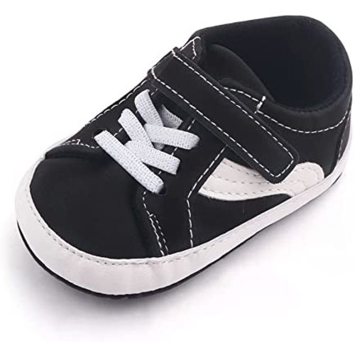 Clowora Unsex Baby Boys Girls Canvas First Walkers Shoes,Newborn Infant Non Slip Soft Sole Crib Casual Sneaker