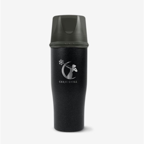 CERES CHILL Mini Breastmilk Chiller Demigoddess, Reusable Breastmilk Storage Container, Keeps Milk at Safe Temperatures for Up to 16 Hours,Bottle Cooler,Connects W/Most Major Pumps (Shimmering Black)