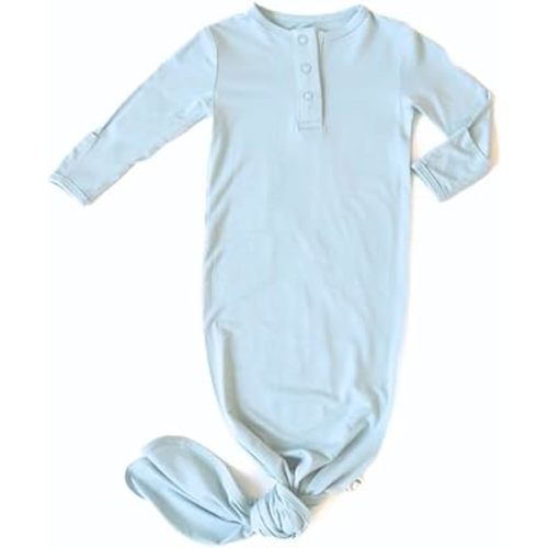 Knotted Gown Baby Newborn, Viscose derived from Bamboo, Infant Sleeper with Mittens, Baby Girl, Baby Boy,