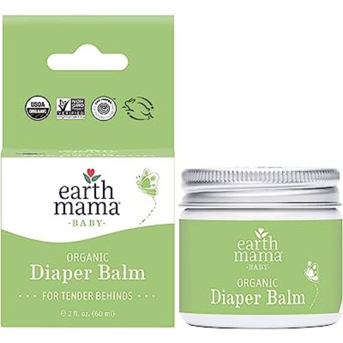 Earth Mama Organic Diaper Balm Multipurpose Baby Ointment | EWG Verified, Petroleum & Fragrance Free with Calendula for Sensitive Skin, 2-Fluid Ounce