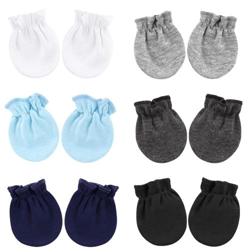 BQUBO Newborn Infant Toddler Mittens No Scratch Cotton Elastic Wrist Gloves Hypoallergenic for 0-6 Months Baby Boys Girls