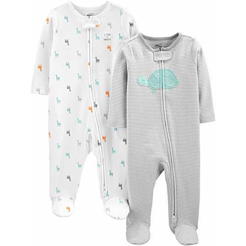 Simple Joys by Carter's Baby Neutral 2-Pack Cotton Footed Sleep and Play