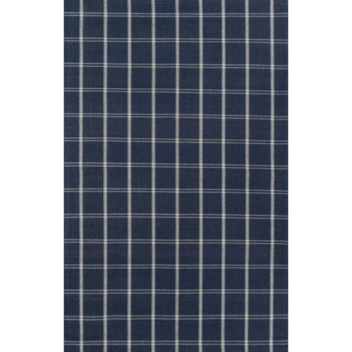 Erin Gates by Momeni Marlborough Plaid Handmade Flatweave Wool Navy Rug & Reviews | Wayfair