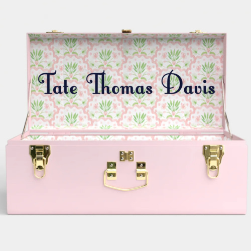 Petite Classic Trunk - Pink - Palm Beach Paradise / Embroidery