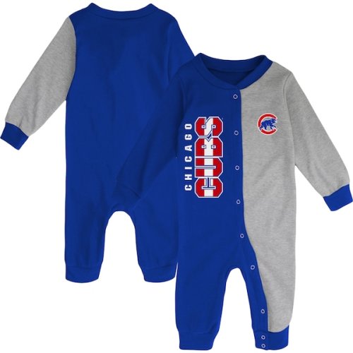 Infant Chicago Cubs Royal/Heather Gray Halftime Sleeper