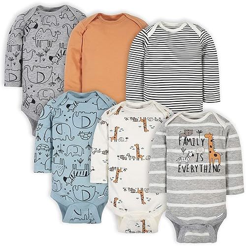 Gerber Baby-Boys 6-Pack Long-Sleeve Onesies Bodysuit
