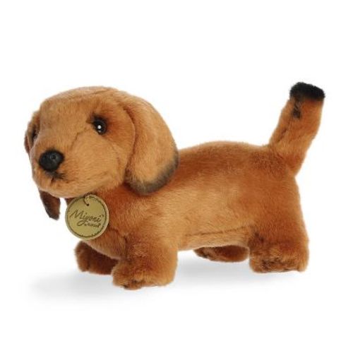 Aurora Small Dachshund Miyoni Realistic Stuffed Animal Brown 8"