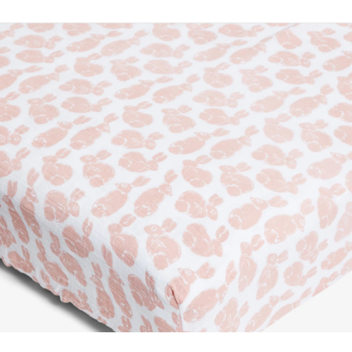 Organic Cotton Crib Sheets by Lewis - Bunny in Blush