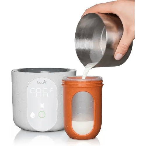Boon Tempro Direct Heat Breastmilk Warmer - Retains Nutrients in Baby Formula and Breastmilk - Quick Liquid Warmer with Real Time Temp Reading - Breastfeeding Essentials