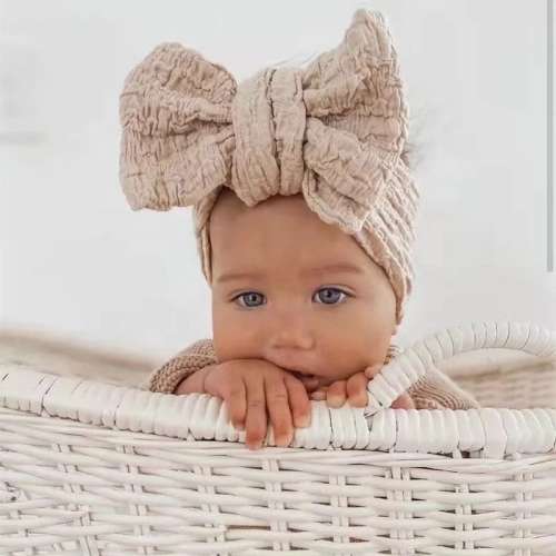 Baby Headband Set| Newborn White Headwrap| Soft Headwear accessories|BabyGirl Gift|Baby Shower Gift|Oversized Big Knot Wide Stretchy Bows