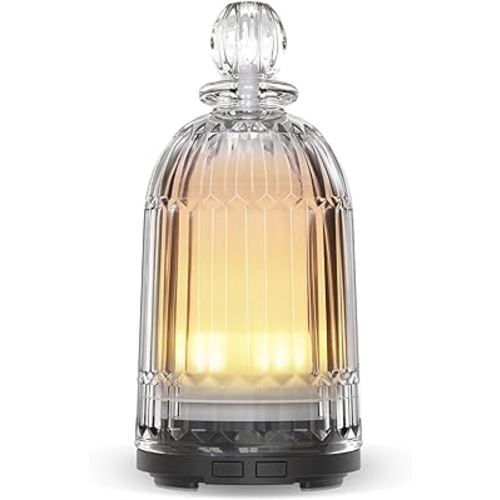 Smartwell 120ml Essential Oil Diffuser, Ultrasonic Fragrant Oil Humidifier with 7 Color LED Lights, Auto Shut-Off for Home, Office, Spa, Yoga Gifts for mom(Black Bottom)