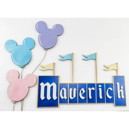 Mickey Balloon Wall Decor Themepark Sign Kids Room Decor - Etsy