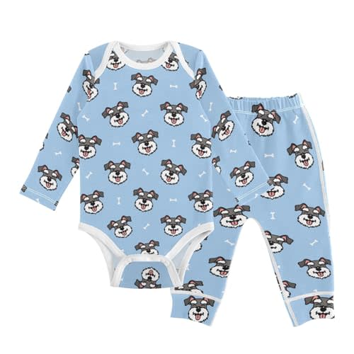 Mini Schnauzer Baby Bodysuits Pants Sets 6-9M