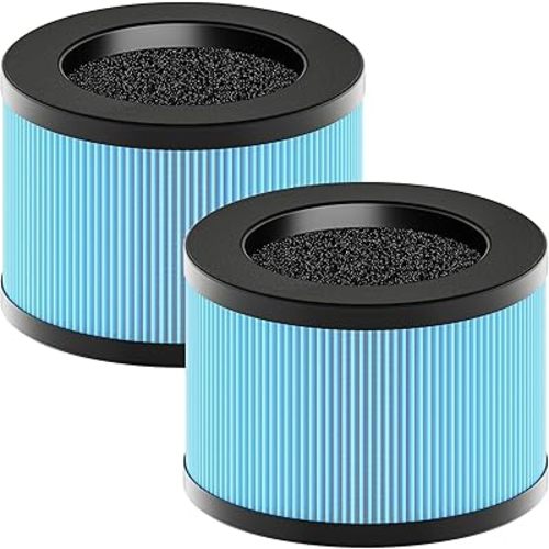 MK01 & MK06 True HEPA Filter Replacement Compatible with Aroeve MK01, MK06, ToLife TZ-K1 and Kloudi DH-JH01 Air Purifier, Standard Version, Blue, 2 Pack