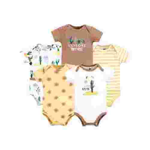 Hudson Baby Short Sleeve Bodysuits, 5-Pack, Newborn- 24 Months