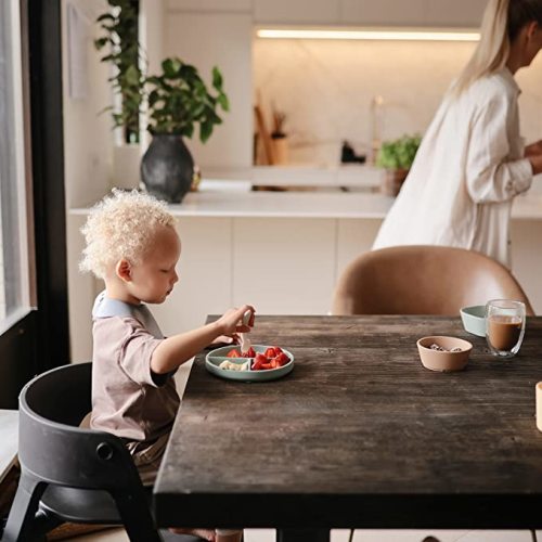 mushie Silicone Baby Bib | Adjustable Fit Waterproof Bibs (Cambridge Blue)