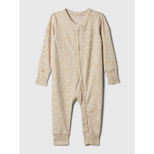 Baby Footless One-Piece in bedrock beige, size: 6-9 M