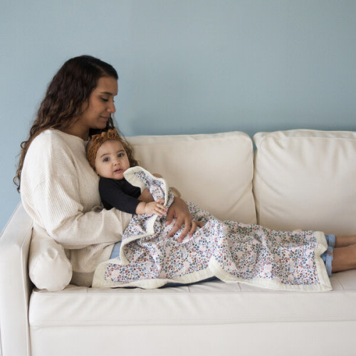 Cotton Muslin Baby Quilt, Pressed Petals - Little Unicorn | Maisonette