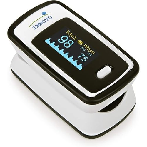 Innovo Deluxe iP900AP Fingertip Pulse Oximeter Blood Oxygen Saturation Monitor with Alarm, Plethysmograph and Perfusion Index