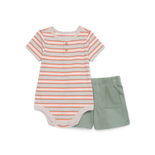 Garanimals Baby Boys’ Bodysuit and Cargo Shorts Outfit Set, 2-piece, Sizes 0m-24m