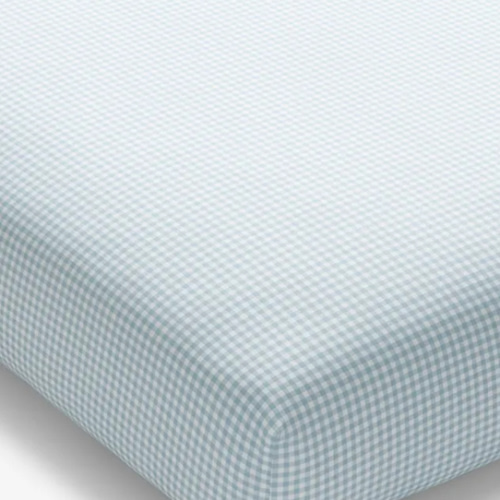 Ditsy Gingham Classic Cool Organic Cotton Percale Fitted Crib Sheet
