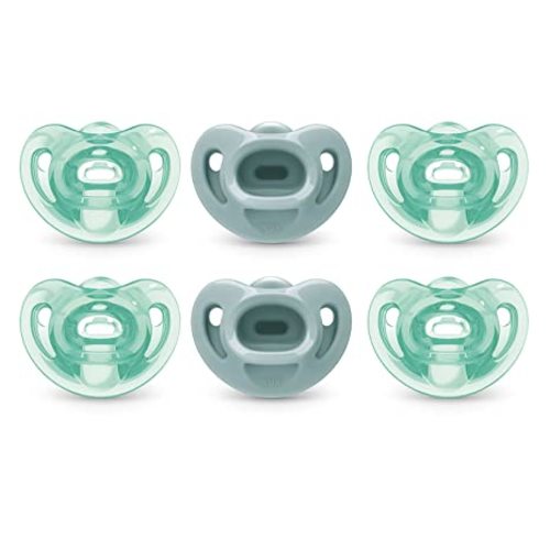 NUK Comfy Pacifiers, 0-6 Months, 6 Pack - Blue Assorted