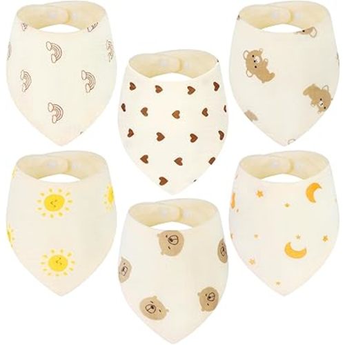 Accmor Muslin Baby Bibs Baby Bandana Drool Bibs for Girls Boys Teething and Drooling