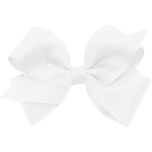 White Wee Ones Classic Grosgrain Hair Bows (SMALL)