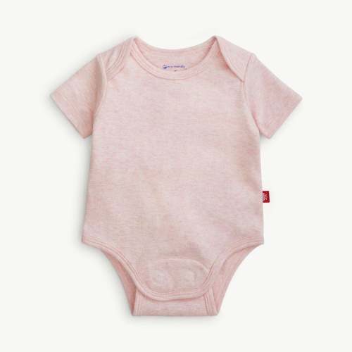 pink melange organic cotton magnetic bodysuit – Magnetic Me