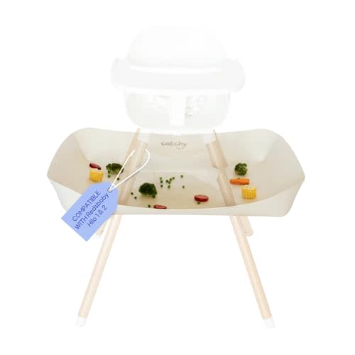 CATCHY -Food Catcher- Compatible with Lalo The Chair High Chair +11 Other High Chairs -Highchair Sold Separately- Baby & Toddler Food & Mess Catcher -Premium Linen Inspired- Under High Chair Accessory