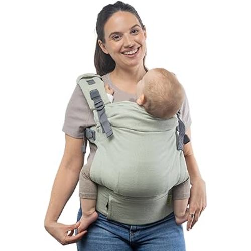 Boba X Ergonomic Baby Carrier - Adjustable Infant Carrier for Newborn to Toddler, Front and Backpack Babywearing 7 to 45 lbs, Baby Carrier with Adjustable Straps and Padded Shoulders (Linen Willow)