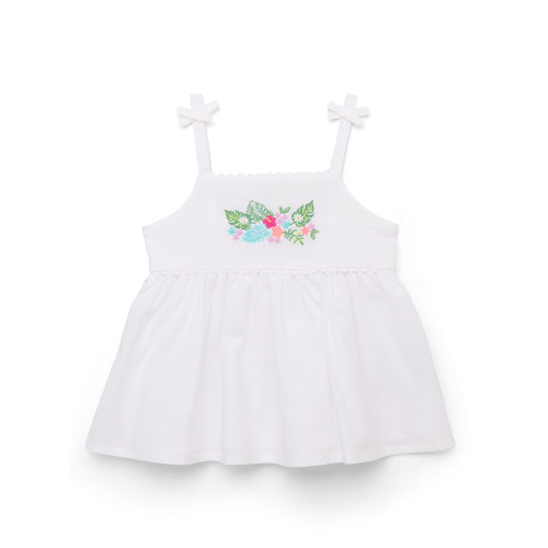 Wonder Nation Toddler Girls Cotton Peplum Cami Top with Embroidery, Sizes 12M-5T