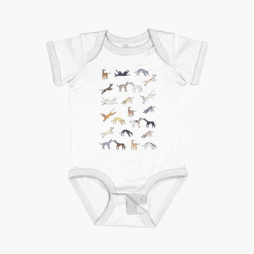 Leaps and Hounds (White) Baby One-Piece