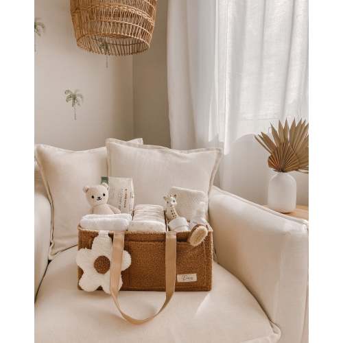 NAPPY CADDY ORGANISER - TEDDY BROWN