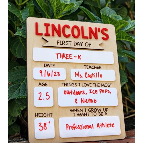 First Day of School Sign | Personalized Back to School Sign | Reusable Back to School Sign | Dry Erase First Day of School Sign