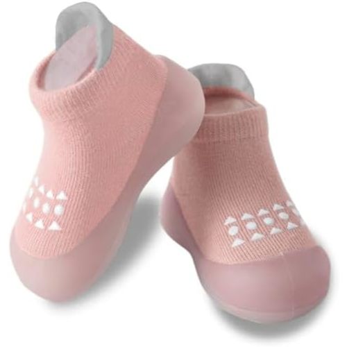 Hstyle Baby Sock Shoes Toddler Walking Shoes Infant Non-Slip Slippers Soft Rubber Sole Sneakers for Baby Boys Girls