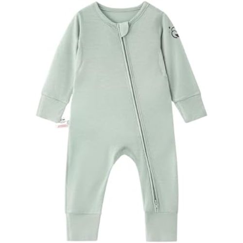 kaiya baby Unisex Zipper Closure Footies, Merino Wool &Rayon Made From Bamboo Bodysuit - Long Sleeve Bodysuit